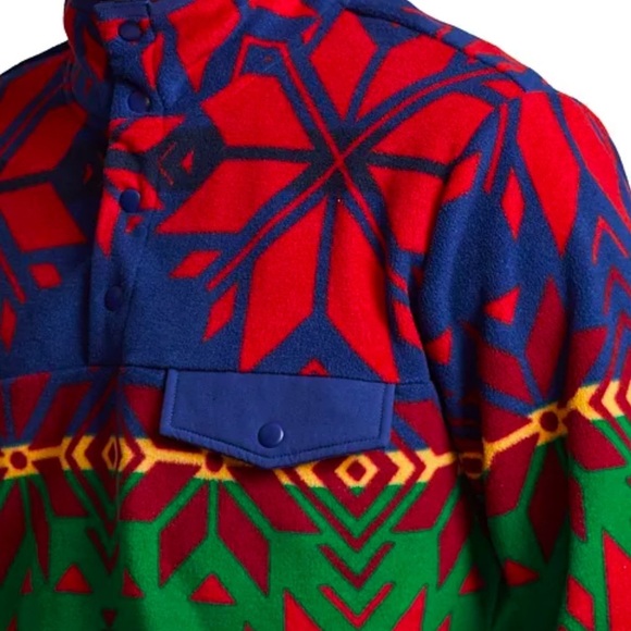 New Polo Ralph Lauren Sun Valley Geometric-Print Fleece Pullover - Picture 7 of 8
